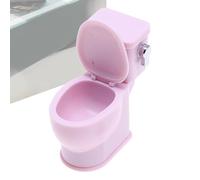 Giocattolo per WC della casa delle bambole, mini toilette con rumore di risciacquo come decorazione per la casa delle bambole, mobili e realistici, design compatto e dettagliato per il gioco