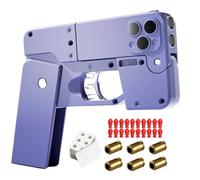 Giocattolo Pieghevole della Pistola Forma del Telefono Cellulare, edc Pieghevole Portatile Automatici Pistola da Giocattolo Palmare+20 Proiettile Morbido, Creativo Giocattolo Antistress