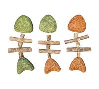 Giocattolo Pulizia Denti Gatti - 3 Pezzi A Forma Di Lisca Di Pesce In Legno Interattivo,Per La Salute Dentale,Per Compleanno Gioco Arricchimento Noia Cani Animali Domestici Natale