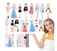 Giocattolo Puzzle Con Outfit Magnete - Assemblaggio Della Bambola Della Moda, Kit Di Costumi Del Personaggio | Guarda Il Gioco Di Creazione, Set Di Case Da Viaggio Portatile, Vestiti Di Simulazione Ri