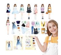 Giocattolo Puzzle Con Outfit Magnete - Assemblaggio Della Bambola Della Moda, Kit Di Costumi Del Personaggio | Guarda Il Gioco Di Creazione, Set Di Case Da Viaggio Portatile, Vestiti Di Simulazione Ri
