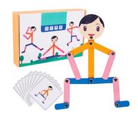 Giocattolo Puzzle Robot | Robot Uomo In Legno Regolabili Per Bambini - Giocattolo Interattivo Portatile Con 24 Carte E 48 Pezzi Di Giocattoli Da Viaggio D'Azione Regali Robt Per Ragazzi E Ragazze Di