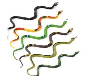 Giocattolo Realistico del Serpente Modello di Serpente in Plastica Altamente Realistico per Spaventare Gli Uccelli nella Decorazione del Giardino Set da 6 Pezzi (6PCS)