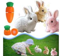 Giocattolo realistico interattivo pasquale a forma di coniglietto, può camminare, parlare, saltare e scuotere le orecchie, suono realistico del movimento, regalo di Pasqua per bambini(3pcs)