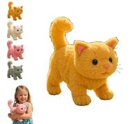Giocattolo realistico per gatti, movimenti e suoni realistici, nuovo gattino di peluche interattivo con intelligenza artificiale, giocattolo robotico interattivo di peluche, per bambini yellow 1pcs