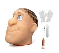 Giocattolo ricaricabile for schioccare i brufoli - Design a testa grande con capelli neri for alleviare lo stress, giocattolo sensoriale realistico con scoppio di pus(Yellow)