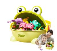 Giocattolo rimbalzante per le dita - 20x17x18 cm Game di rana, rospo per puzzle ABS, bambini colorati giocano un secchio con 15 figure | GOODY BAG FILLER ATTIVITÀ EDUCATIVE, per ragazzi e apprendiment