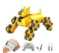 Giocattolo Robot Cane, Cane Robotico: Cani Gesto Rilevamento Ritardo Robot 8WD, Giocattoli per Auto RC, Animali Robotici, Animali Domestici Elettronica con Musica E Luce per