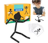 Giocattolo robot regolabile - uomo in legno regolabile, puzzle interattivo | Set di puzzle di un uomo di legno di lunga durata, set di viaggi portatili, carte da 24 pack, pezzi d'azione da 48 pack