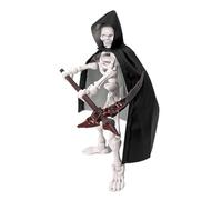 Giocattolo scheletrico Action Figure Giocattolo piccolo | Statua del cranio per la decorazione domestica - con cappello e mantello, kit di assemblaggio di sculture possibili