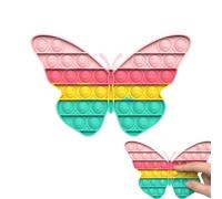 Giocattolo Sensoriale Pop It Antistress in Silicone a Forma di Farfalla - 1 Pezzo Colori Pastello - Gioco da Tavolo Interattivo per Ufficio Casa Scuola - Flessibile e Portatile