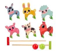 Giocattolo Sportivo Croquet in Legno - Costruzione in Legno Solido, Gioco Porta Animali | Giochi Divertenti Porte e Palline Colorate, Attività All'aperto classica coppia