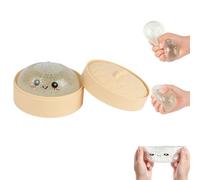 Giocattolo squishy con gnocchi glitterati - 1 pezzo Bao Bun Squishy con scatola a vapore, giocattoli Squishy per ravioli, giocattolo antistress, portatile, antistress, per alleviare lo stress e
