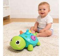 Giocattolo tartaruga per gattonare con luci e musica, camminata automatica omnidirezionale, guida per la pratica del gattonamento e del tempo a pancia in giù con testa sollevata, regalo educativo prec