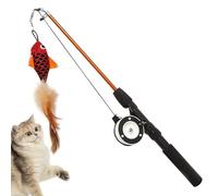 Giocattolo teaser per gatti - Asta da gioco con attacco per piume, bacchetta interattiva infusa con gatta, struttura pieghevole durevole, per la caccia a rilascio di energia | Inseguimento