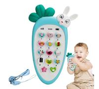 Giocheo di cellulare per bambini di carota carina con luce respiratoria, vari suoni musicali - giocattolo da dentizione in silicone sicuro per | Regalo di apprendimento precoce per 1 anno, tel