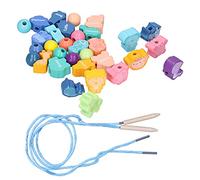 Giochetti Solidi per Perle, Perle per per Bambini 3 Diversi Tipi di Apprendimento Puzzle per Le Famiglie per l'esterno (12 Animali dello Zodiaco + Perline Rotonde)