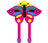 Giochi all'aperto Aquiloni, Aquilone acrobatico con ruota in cristallo da 18 cm e linea di volo 400 m for adulti multicolore(Pink Butterfly)