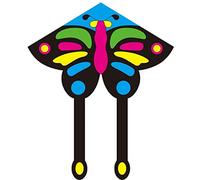 Giochi all'aperto Aquiloni, Aquilone acrobatico con ruota in cristallo da 18 cm e linea di volo 400 m for adulti multicolore(Black Butterfly)