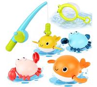 Giochi Bagnetto, Diealles Shine 6 Pezzi Giocattolo Pesca Magnetico, Giochi Vasca da Bagno Bambini, Giochi Acqua Bambini per 1 2 3 4 Anni Neonato