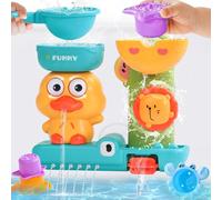 Giochi Bagnetto Neonato, Giochi Bambini 1 Anno Giocattoli Vasca da Bagno Bambini Include 1 Mestolo 3 Tazze Impilabili con Animali Marine e 3 Ventose Regalo Bambina Bimbo 1 2 Anni Giochi Spiaggia Acqua