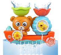 Giochi Bagnetto Neonato, Giochi Vasca da Bagno Bambini, Orso e Ape Simpatici Animali Giochi per Bagnetto, con Ventosa e Pala, Divertente Giocattolo Irrigatore per Bambini 1 2 3 Anni