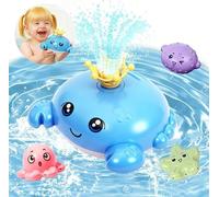 Giochi Bagnetto Neonato, Granchio Giochi Bagnetto Con 3 Luce a LED, Spruzzo D'acqua Automatico,Con 4 Teste Di Spruzzo, Vasca Piscina Acqua Fontana Giocattolo per Bambini Piccoli 1-6 Anno