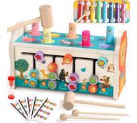 Giochi Bambini 1 Anno 4 in 1 Giochi Montessori 1 Anno con Giochi Legno Xilofono Bambini e Acchiappa La Talpa Gioco Bambino 1 Anno Giochi Educativi per Bambini Regalo Bambino Bambina 1 2 3 Anno
