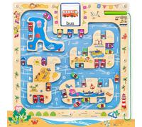 Giochi Bambini 2 3 4 5 Anni, Commodum Labirinto Magnetico di Lettere e Parole, Giochi Montessori Labirinto, Giochi Magnetici, Labirinto Magnetico in Legno con Carte, Regali per Bambini