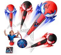 Giochi Bambini 3-12 Anni, Lanciarazzi Razzo Spaziale giochi giardino esterno, 4 Razzi Pompa Ragnatela Giocattolo Gioco Bambino 3-10 Anni, Regalo Bimbo 3-10 Anni Maschio Regali di Pasqua per Bambini