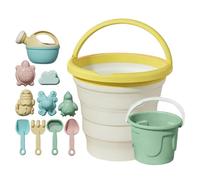 Giochi Con La Sabbia Per Bambini - Set Da Gioco Con Stampo Per Rastrello Pieghevole Çon Secchio 20x17 Cm | Set Di Pale E Secchielli Ṕer Sabbia Pieghevoli | Giocattoli Da Spiaggia Colorati P̀er Bambini
