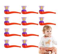 Giochi Con Palle Da Soffiare Per Bambini - Galleggiante Con Palle In | Equilibrio 10X Con Tubi Di Soffiaggio | Giocattolo Per L'equilibrio Con Palline Galleggianti In Legno Retrò, Divertente