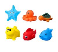 Giochi da Bagno per Bambini Giocattoli, 6 Pezzi Giocattoli da Bagno con Creature Marine,Giocattoli da Bagno Morbidi, per Bambini Vasca da Bagno o Piscina