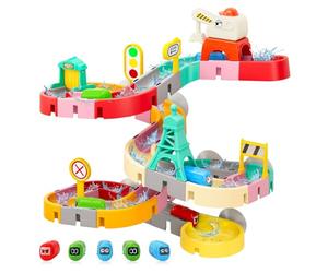 Giochi da Bagno per Bambini, Set da 51 Pezzi a Tema Traffico con Scivolo d'Acqua e Ventose, Giochi da Vasca Fai-da-te per Bambini 3-6 Anni, Gioco Educativo per la Doccia per Ragazzi e Ragazze