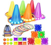 Giochi da Esterno per Bambini,3 in 1 Set da Gioco del Lancio dell'anello,Anello Toss Giocattoli Set,Giochi di Lancio per Bambini, Adulti, Giochi di Lancio ad Anelli per Il Compleanno