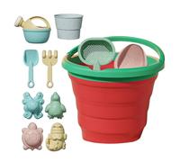 Giochi Da Sabbia Piccoli | Kit per Castelli di Sabbia - Set Scavo Esterno Con Secchiello Frutta Pieghevole Bambini 3+ Giardino Piscina