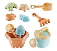 Giochi Da Spiaggia Bimbi - Annaffiatoio Secchio Pala 10 Pezzi,Kit Costruzione Castelli di Sabbia - per Cortile, Spiaggia, Bordo Piscina, Riva del Lago, Fiume, Giardino, Bambini da 3 Anni