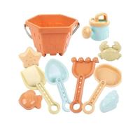 Giochi da Spiaggia con Sabbia | 10 Pezzi con Secchiello e ,Simpatico Kit Costruzione Castelli Di Sabbia,Maschi Femmine 1+ Estate Piscina Giardino Vacanze Gite Campeggio