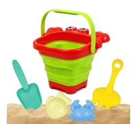 Giochi da spiaggia - Giochi Di Costruzione Con Secchiello Pieghevole - Set 5 pezzi castelli di sabbia design animali - Giardino Campeggio Feste Asilo