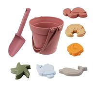 Giochi da Spiaggia in Silicone,Set con Secchiello, e Stampini a Forma di Animali | Kit Sabbia per Vacanze,Per Ragazze e Ragazzi Estate, Outdoor Viaggio e Vacanza Mare, Litorale e Piscina