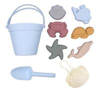 Giochi da spiaggia per bambini - Set di giocattoli di sabbia in morbido silicone con pala, secchio e stampi |.Rete a rete portatile per un facile trasporto e stoccaggio |.Sandbox Toy, Uso all'aria li
