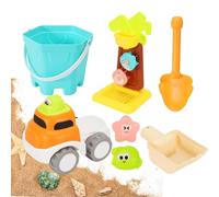 Giochi da Spiaggia per Sabbia | Giochi Cartoon Con Attrezzi E Escavatore | Set da 7 Pezzi di per Box Sabbia - Per acqua, nuoto, immersioni, vacanze estive, famiglia, esterno, piscina all'aperto
