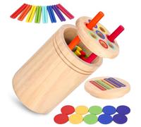 Giochi da Viaggio Bambini, Giocattoli in Legno per L'apprendimento Della Selezione dei Colori Piccoli, Giocattoli Sensoriali per la Motricità, Regali di Compleanno Bambini e Bambine di 1 2 3 Anni