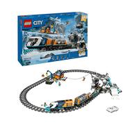 LEGO City Treno Espresso Artico degli Esploratori - Include un Treno Giocattolo Telecomandato con Spazzaneve, Gru, 30 Binari, 6 Minifigure e Funzione Caduta Massi - Regalo per Bambini da 7 Anni 60470