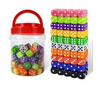 Giochi di Dadi,100 Pezzi 14mm Dadi 6 Facce,Giochi di Matematica, Con Sacchetto di Velluto Gratuito per Tenzi Tombola…