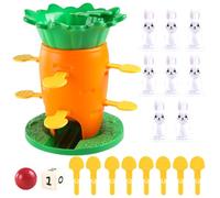 Giochi di equilibrio: gioco da tavolo di equilibrio, gioco da tavolo, interattivo a forma di torre di carota con 8 personaggi di coniglio, giochi interattivi per la famiglia per bambini