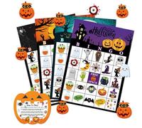 Giochi Di Halloween - 24 Giocatori Divertenti Giochi Di Carte | Halloween Bingo Game | CARCHIO CHE PLAY CARTE PER IL PARTE DI TRAVERA FAMIGLIA FESTIVE ATTIVITÀ DI RACCHIAZIONI DELLA CASAZIONE ATTIVITÀ