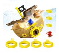 Giochi di Immersione per,Barca Pirata Caccia al Tesoro con Monete e Gemme Chiavi | Giocattoli Immersione con Monete Gemme | per Vacanze estive, Spiaggia, Acquatico,