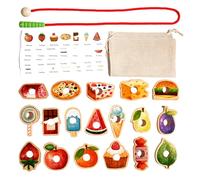 Giochi di infilare per bambini - Set di perline a forma di frutta e cibo, gioco per le abilità motorie fini | Attività educativa di allacciatura per bambini piccoli dai 3 anni in su, giocat