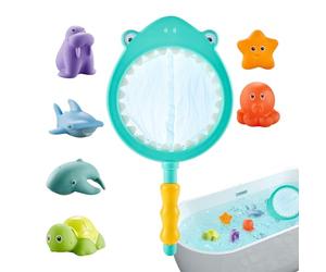 Giochi di interattivi con inserto da pescatore, attività interattive per bambini, per il bagno | Giocattoli da bagno | Animali galleggianti | 6 pezzi | Passaporto sensoriale interattivo